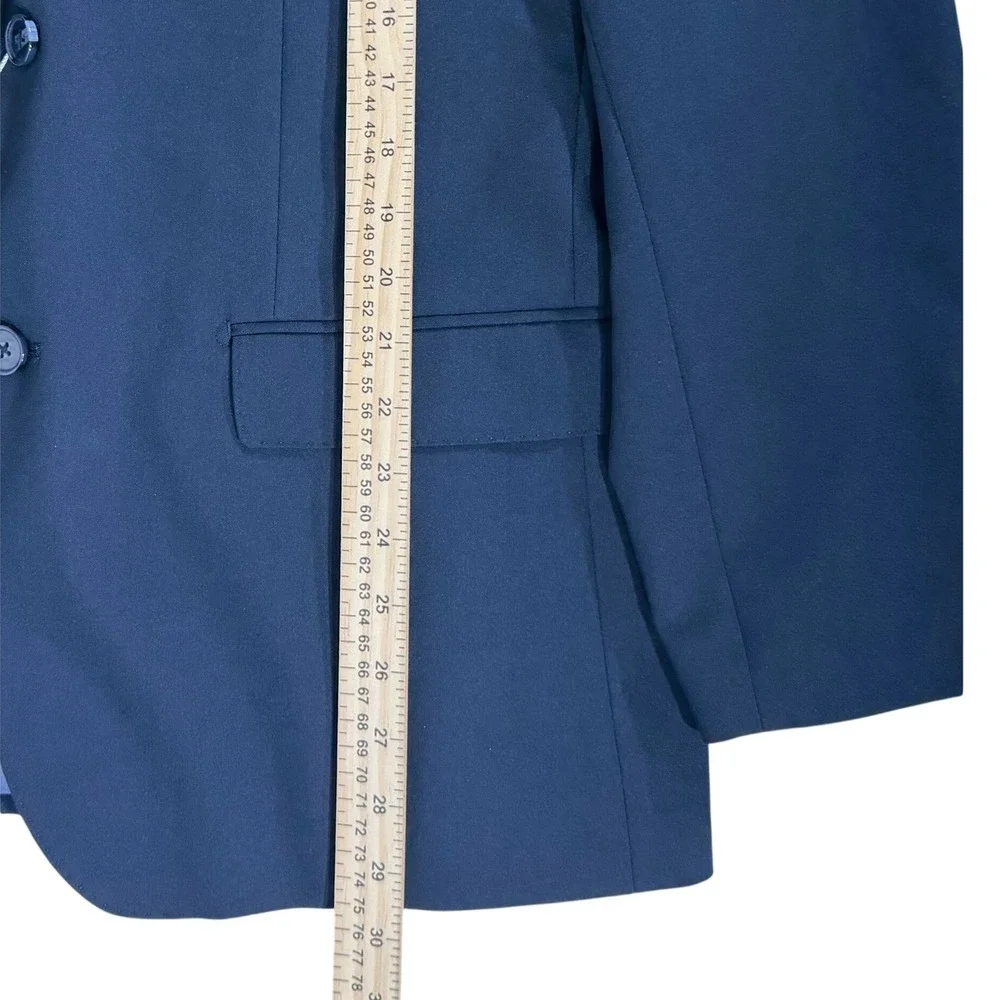SuitShop Blazer 46S Navy Blue Slim Fit Stretch Two-Button Suit Jacket READ